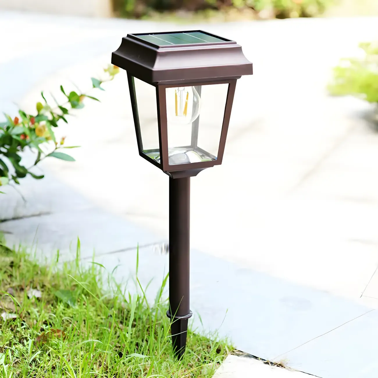 Trapezoidal Stake Metal Solar Landscape Lighting