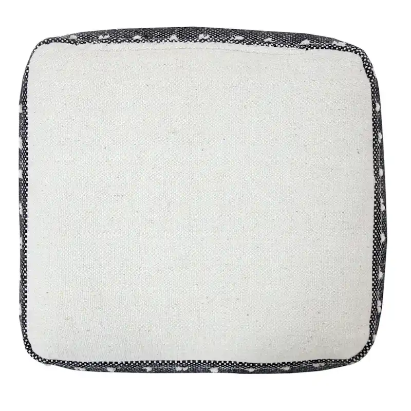 HomeRoots 18  White 100% Cotton Ottoman