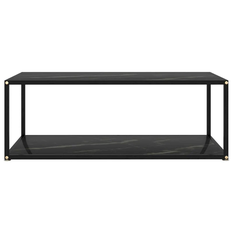 Coffee Table Black 39.4x19.7x13.8 Tempered Glass
