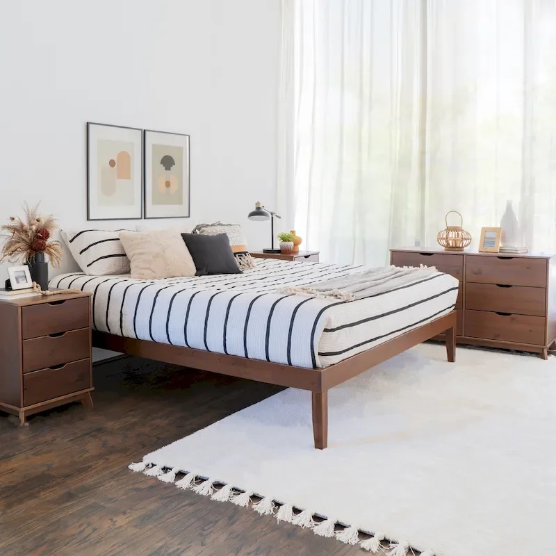 Purcell 4-Piece Bedroom Set with 6-Drawer Dresser and 2 Nightstands