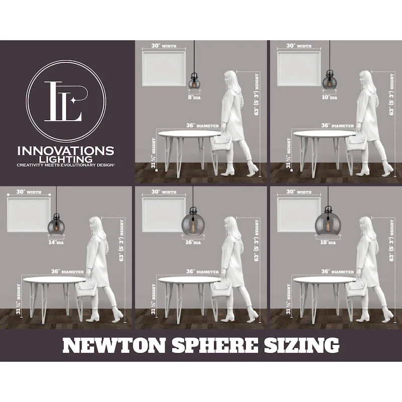Innovations Lighting 410-1PM-11-10 Newton Sphere Pendant Newton Sphere