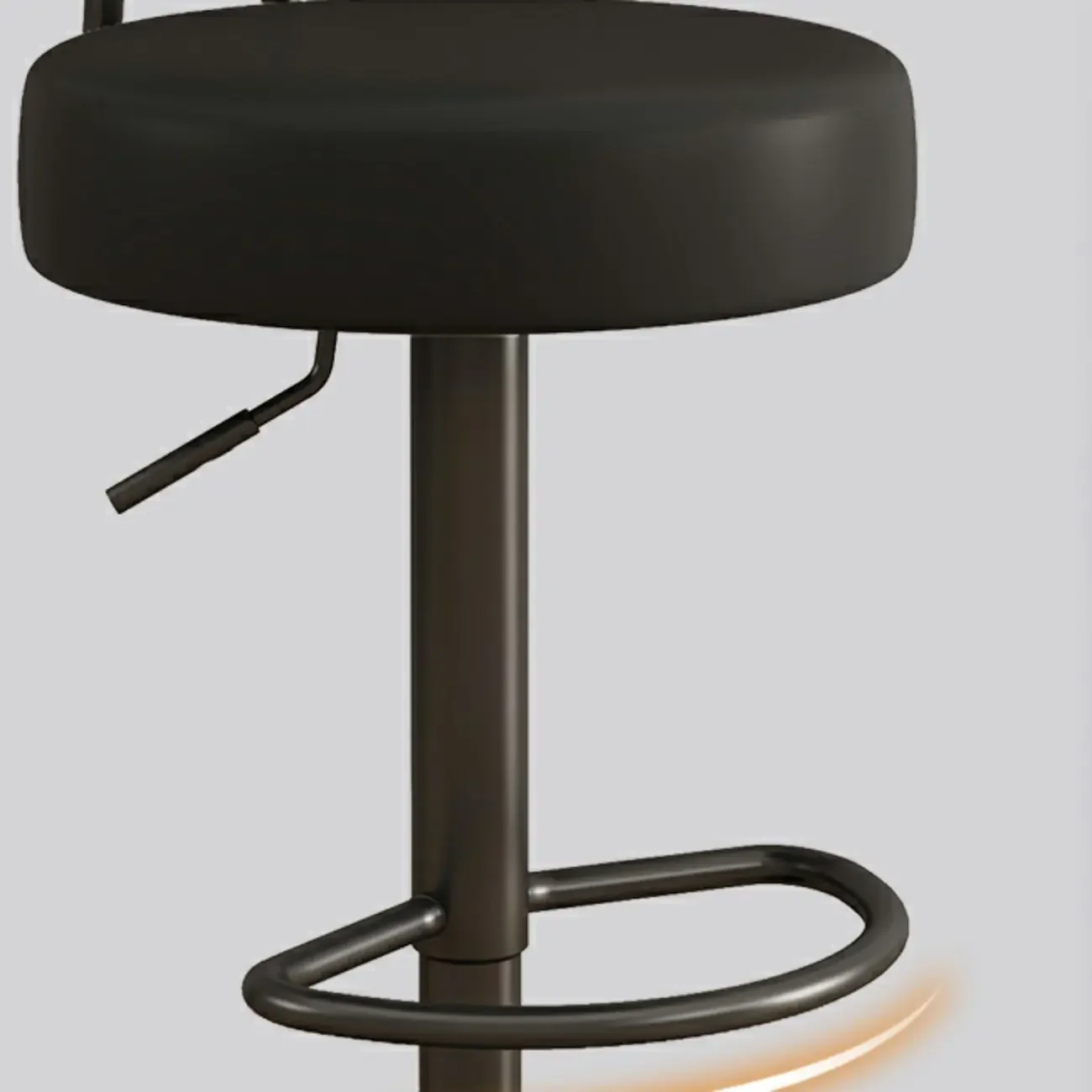 Round Adjustable Faux Leather Bar Stools with Back