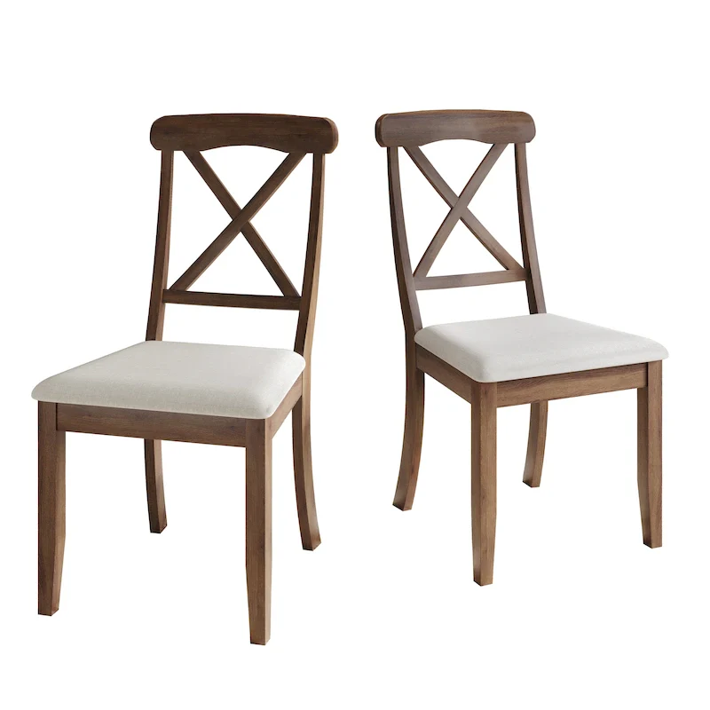 Farmhouse Style Wooden Dining Chairs (Set of 2) - N/A