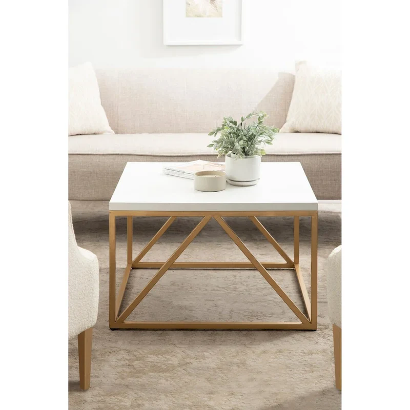 Kate and Laurel Kaya Wood and Metal Coffee Table - 28x28x18