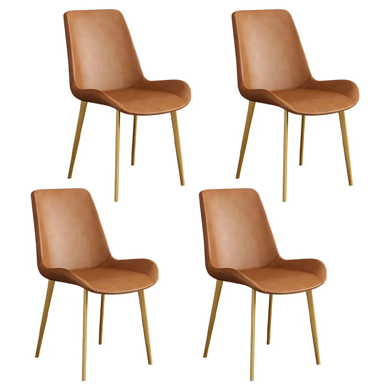 Sloped Armless Leather Upholstered Parsons Dining Chair