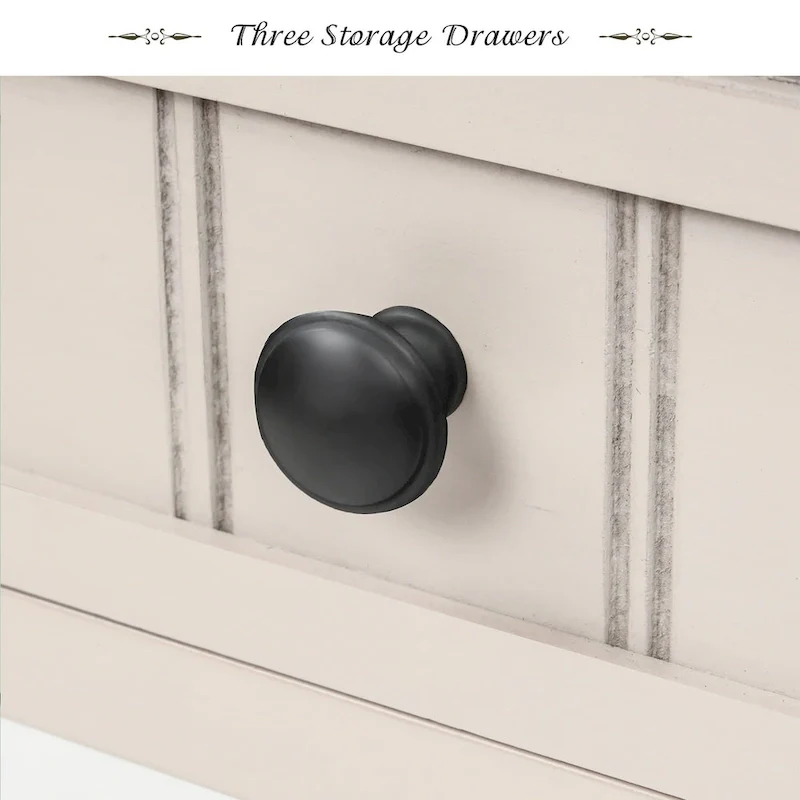 Narrow Console Table with 3 Drawers and Shelf - Distressed Finish