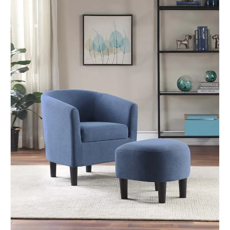 Convenience Concepts Take a Seat Churchill Accent Chair with Ottoman