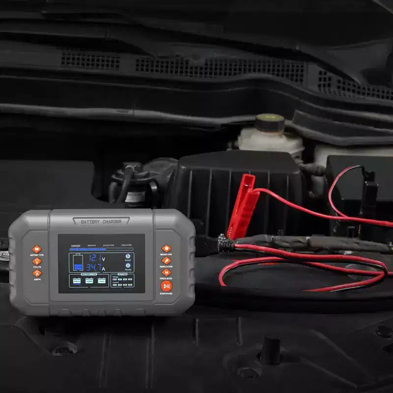 Smart Battery Charger 35A with LCD Display for LiFePO4 AGM GEL Lead-Acid 6V 12V 24V