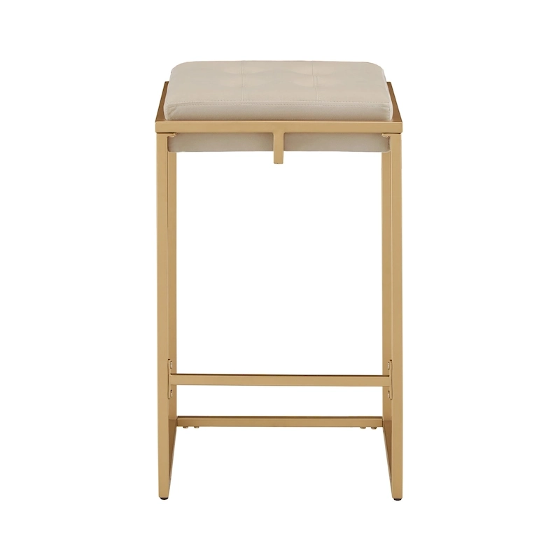 Perdita Gold Finish Velvet Button Tufted Bar Stools (Set of 2) by iNSPIRE Q Bold
