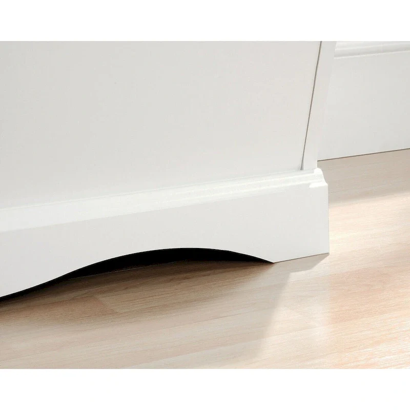 3-Drawer Kids Chest with Storage Bin & Wood Knob, Soft White Children's Bedroom Dresser