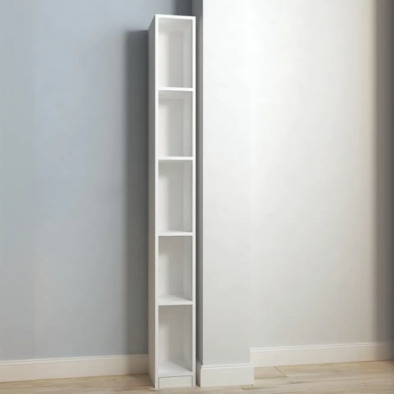 Sleek Modern Rectangle Lumber Tall Shelf Display Cabinet