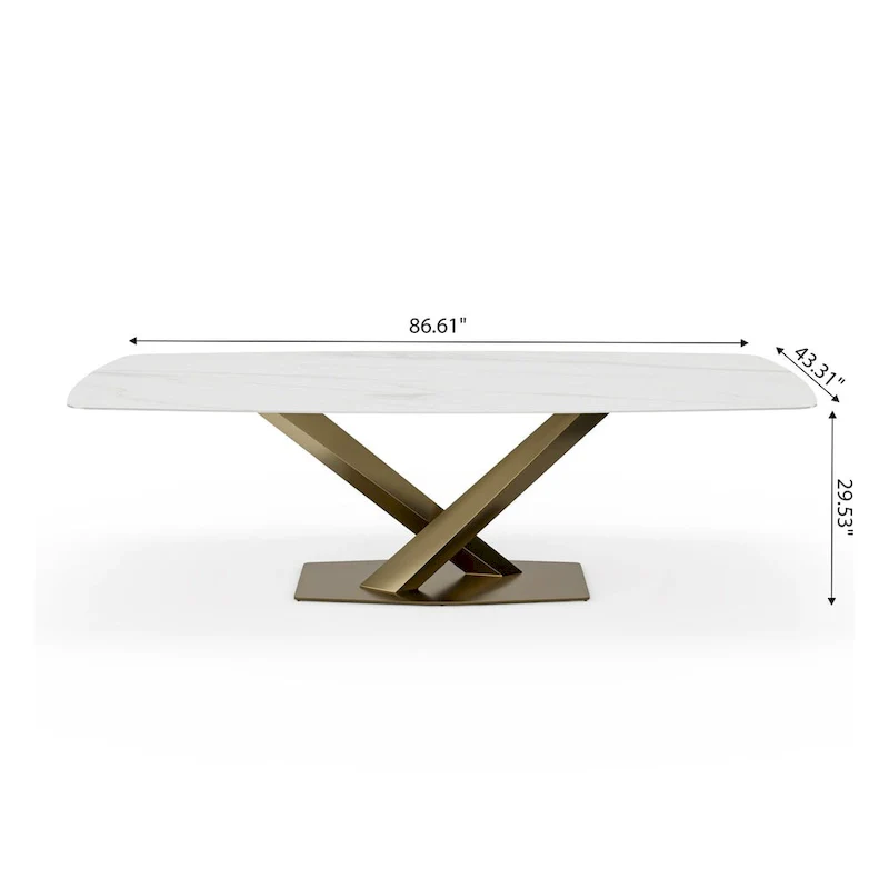 Modern Rectangle Sintered Stone Large Dining Table
