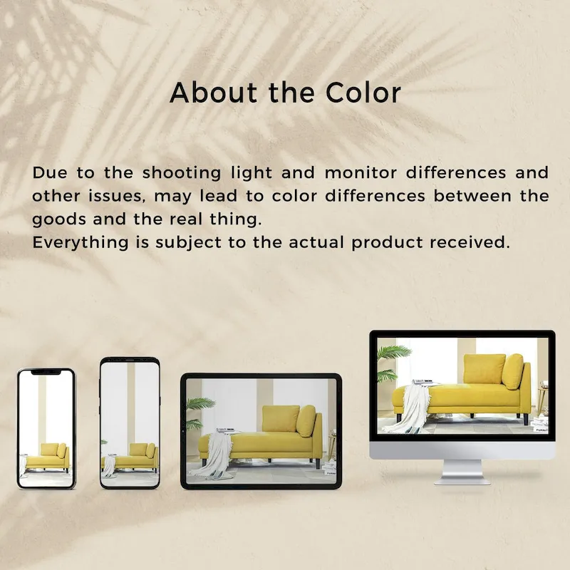 Mid-Century Modern Upholstered Chaise Lounge Sofa