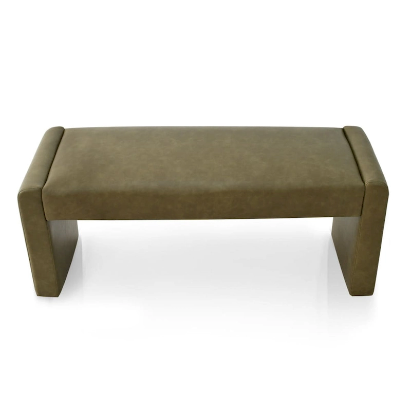 Modern Faux Leather 47 Waterfall Bench