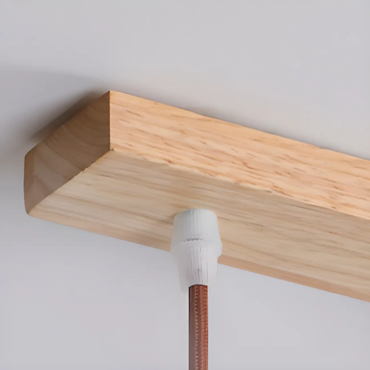 Glass Shade Wood Kitchen Island Pendant Light Adjustable Length