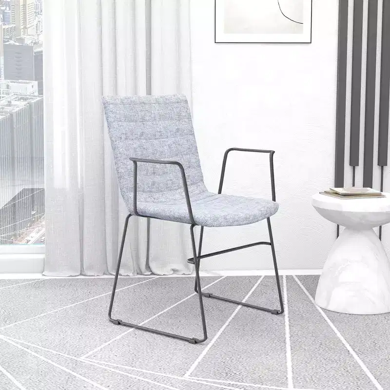 LeisureMod Ergonomic Office Chair Upholstered in Leather/Polyester with Powder-Coated Stainless Steel Frame Padded Seat and Back Zylar Collection