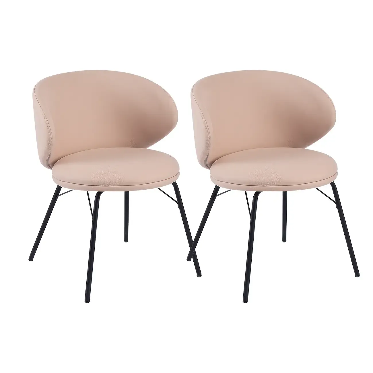 Modern Leathaire Upholstered Metal Leg Dining Chair