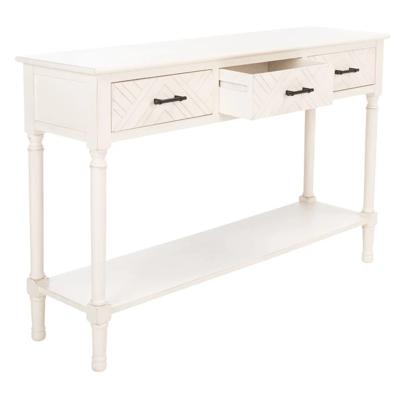 SAFAVIEH Jeanie 3-Drawer Bottom Shelf Console Table - 47.3  W x 13  L x 29.5  H - 47Wx13Dx30H