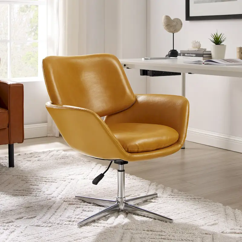 Modern Swivel & Adjustable Home Office Accent Arm Chair