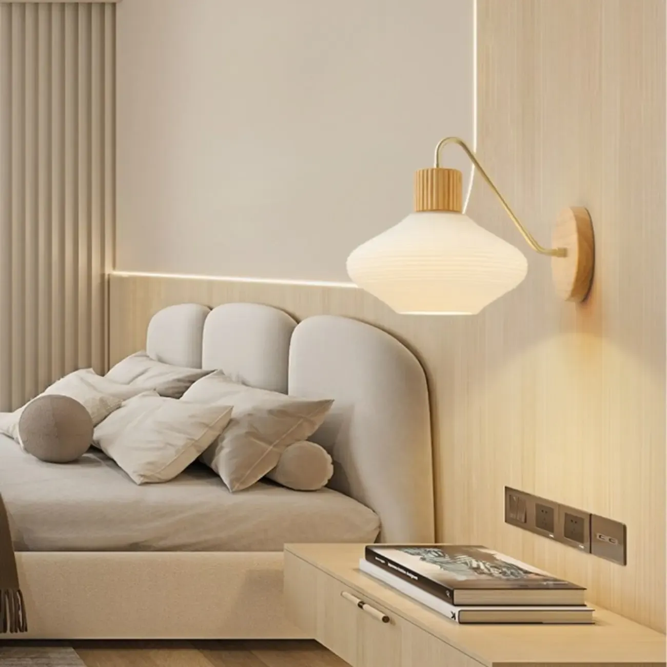 Modern Mini Wall Sconce with Glass Shade for Living Room