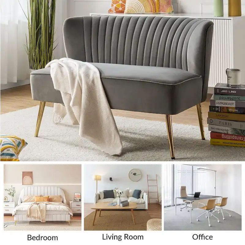 Delicia 3 Piece High-Quality Velvet Fabric Living Room Set with Sturdy Legs by HULALA HOME