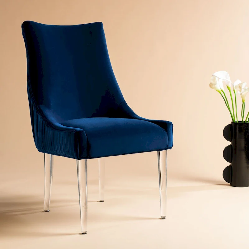 Acrylic Leg Dining Chair - 22W x 28D x 38H Modern Glamour Style