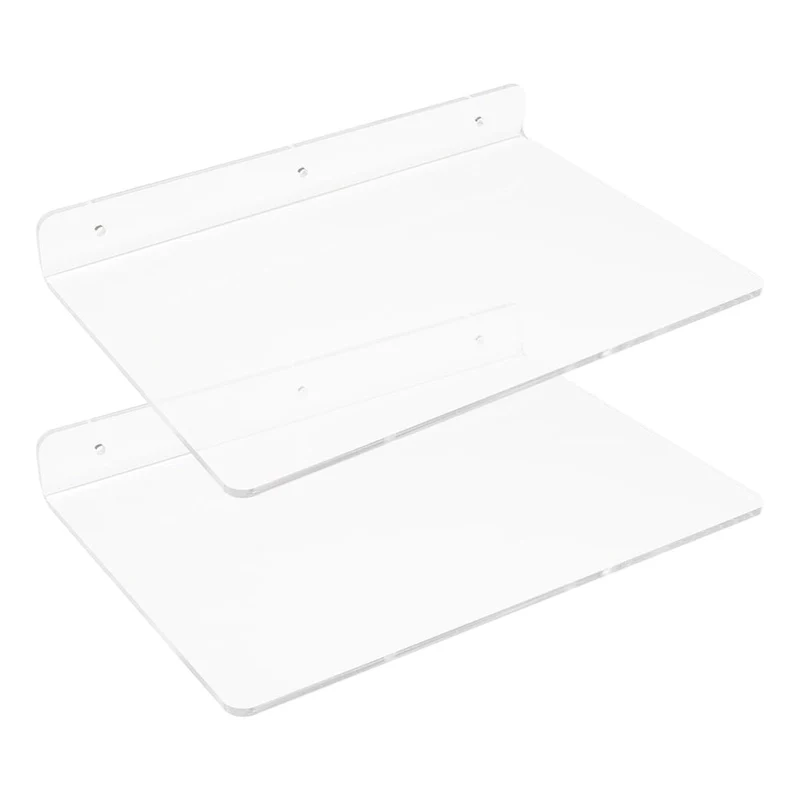 Clear Acrylic Shelves for Bathroom Bedroom Living Room and Kitchen Room Wall Display Shelf, for Wall Clear