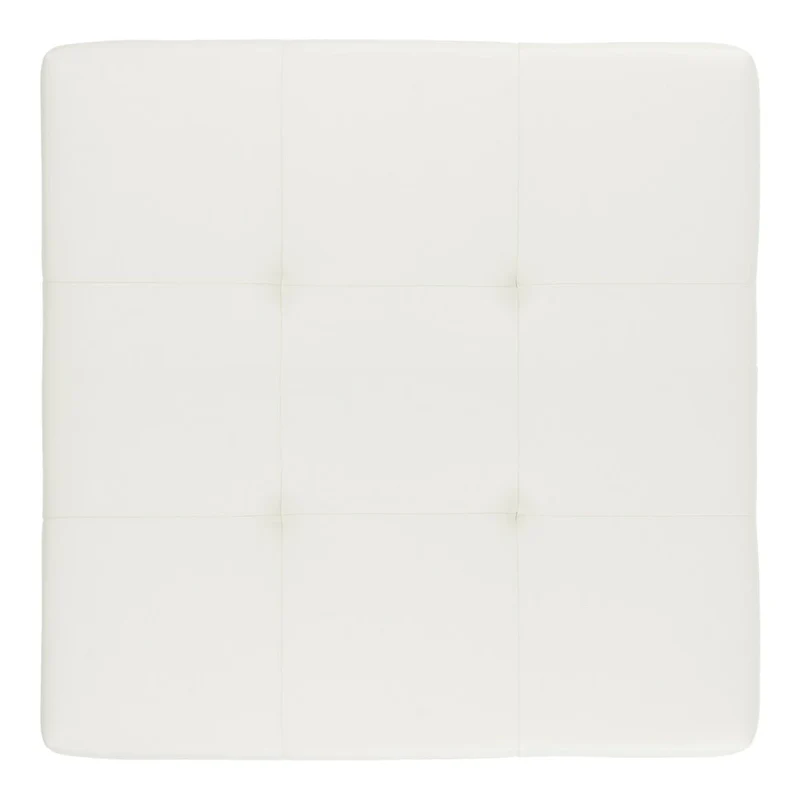 SAFAVIEH Perri Square White Leather Ottoman
