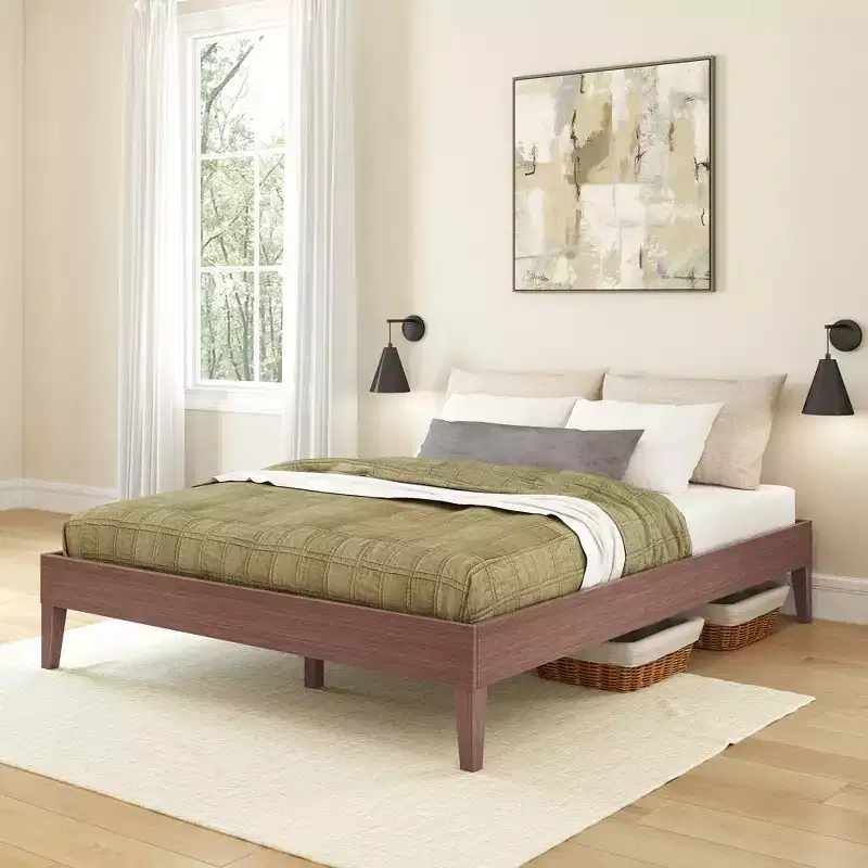 Now Furniture Queen Bed Frame, Wooden Platform Bed