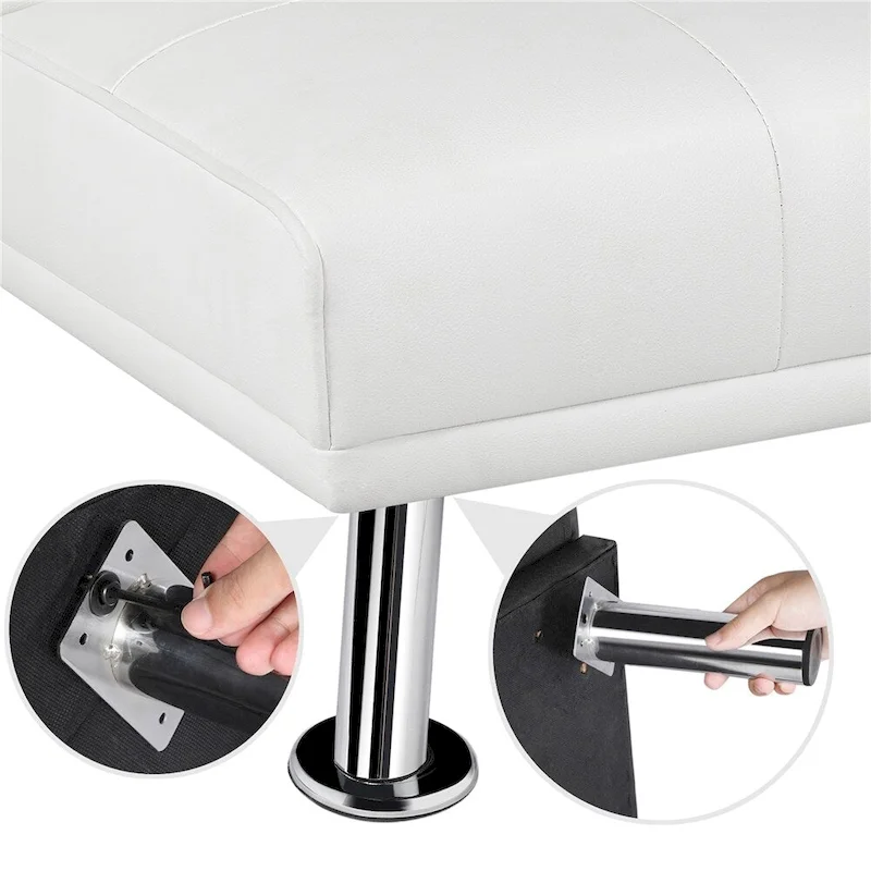 Yaheetech Modern Recliner Couch Faux Leather Futon Sofa Bed