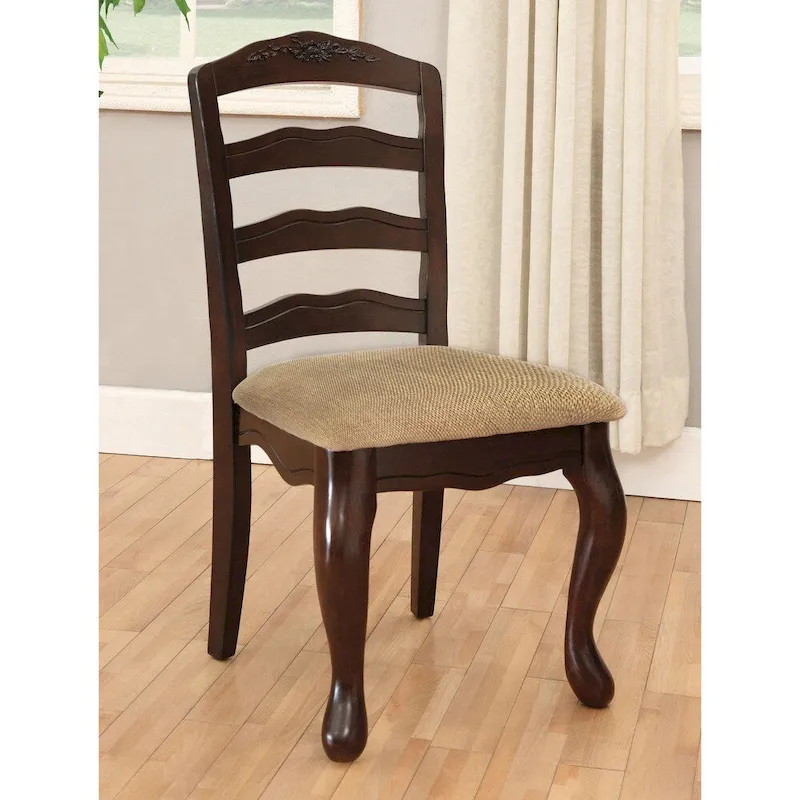 Traditional Brown Wood 7-Piece Dining Set with Leaf