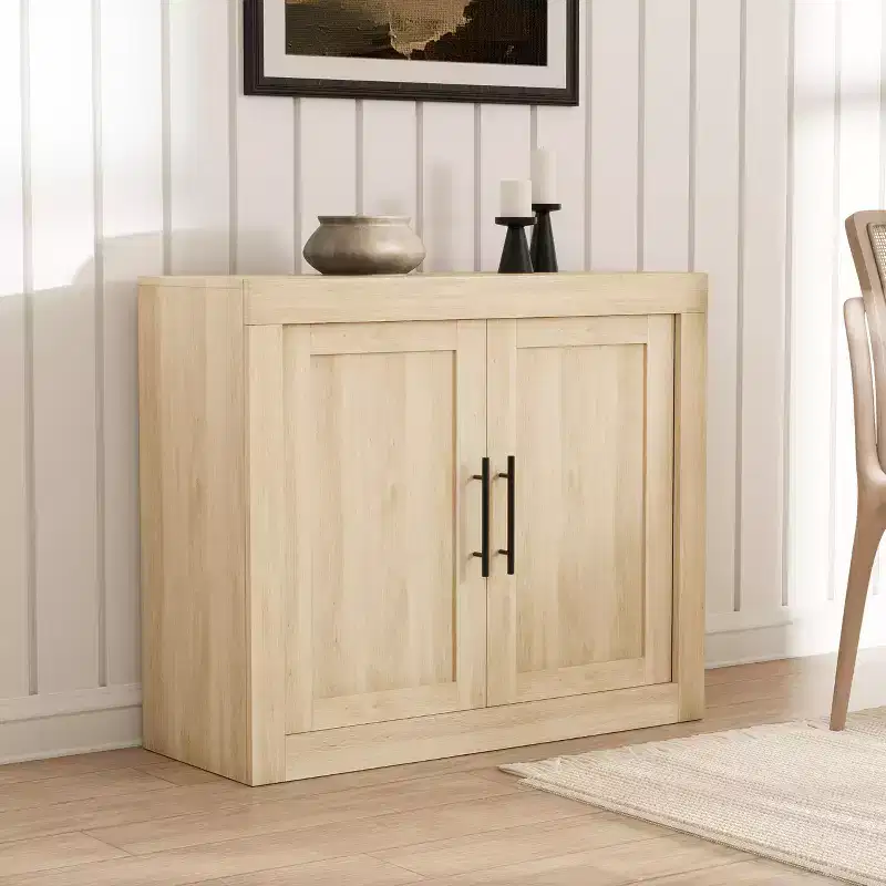 70.8 Sideboard Buffet Cabinet with 4 Doors, Farmhouse Modern Accent Cabinet with Storages, Wood Coffee Bar Media Console for Living Room, Kitchen
