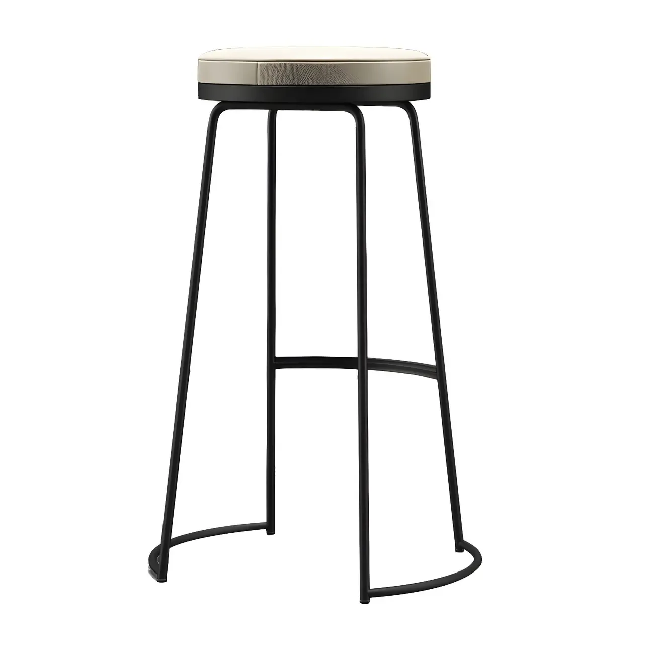 Industrial Metal Leather Seat Bar Stools Counter Height