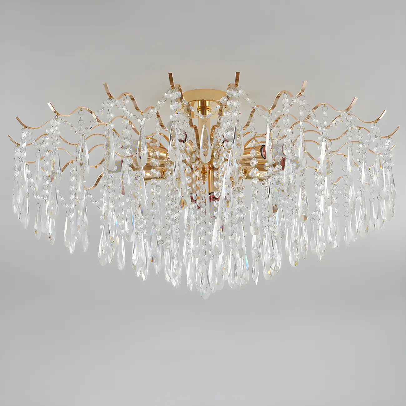Dining Room Multi-Light Crystal Water Drop Chandelier