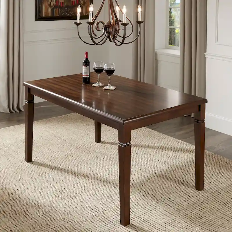 Espresso Finish Rubberwood Dining Table