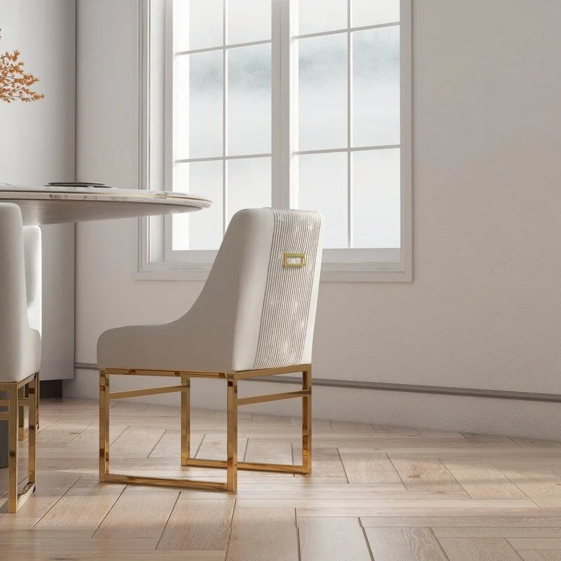 SEYNAR Contempoary Velvet Dining Chair with Metal Frame Legs, set of 4