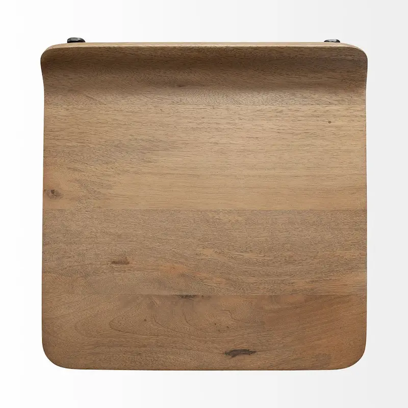 Wood Seat Counter Stool with Metal Frame