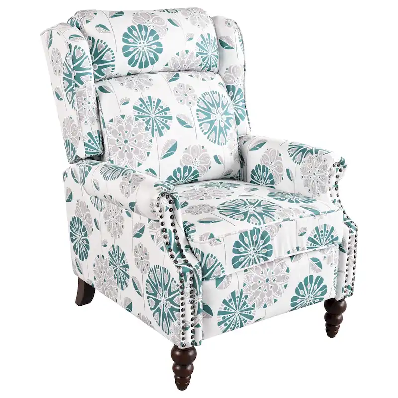 Upholstered Recliner with Wing Back