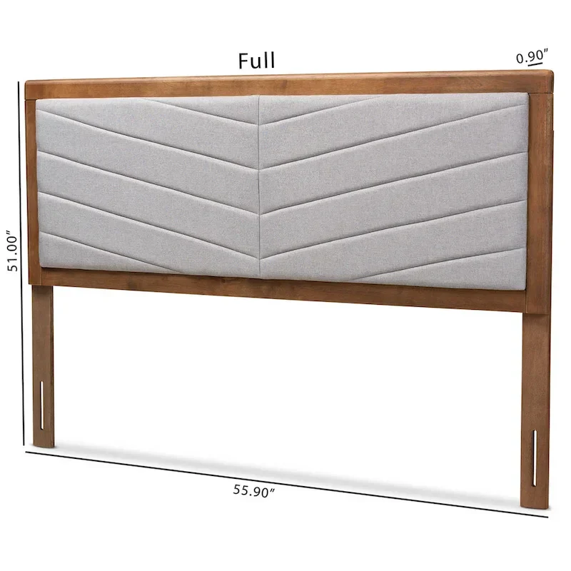 Modern Contemporary Wood Headboard in Light Grey - Minimalist Bedroom Accent