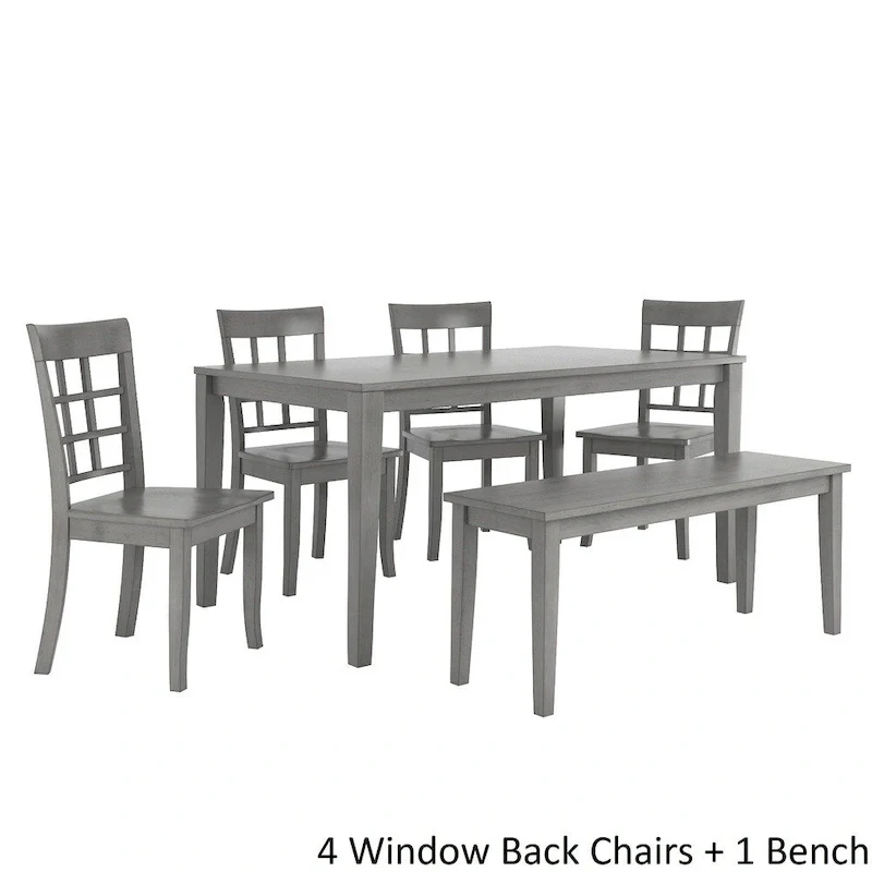 Wilmington II 60-Inch Rectangular Antique Grey Dining Set by iNSPIRE Q Classic