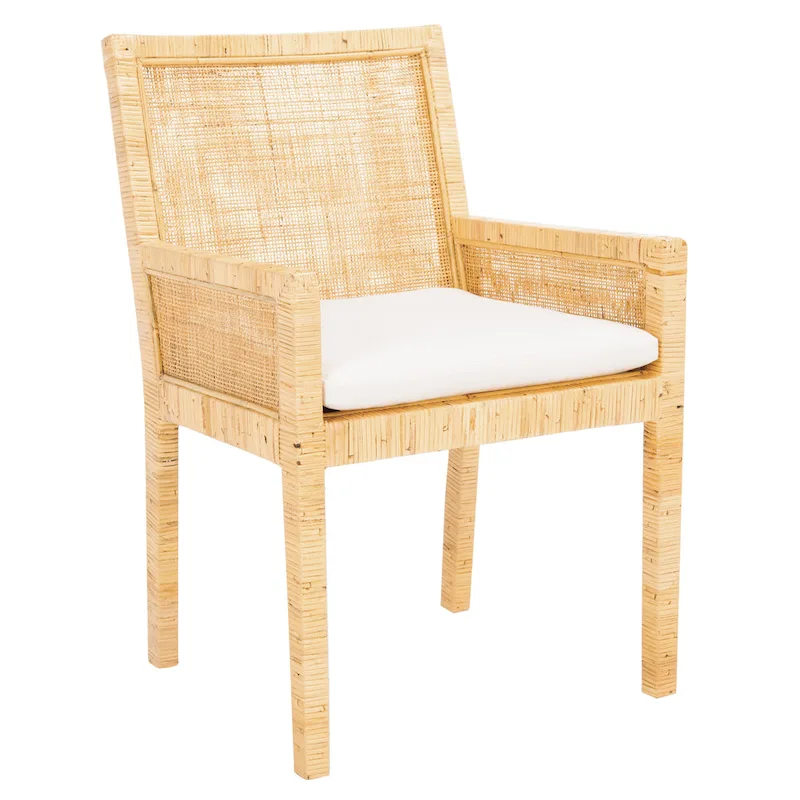 SAFAVIEH Almira Coastal Accent Chair with Cushion - 22.8 W x 22.4 L x 34.6 H - 23Wx22Dx35H