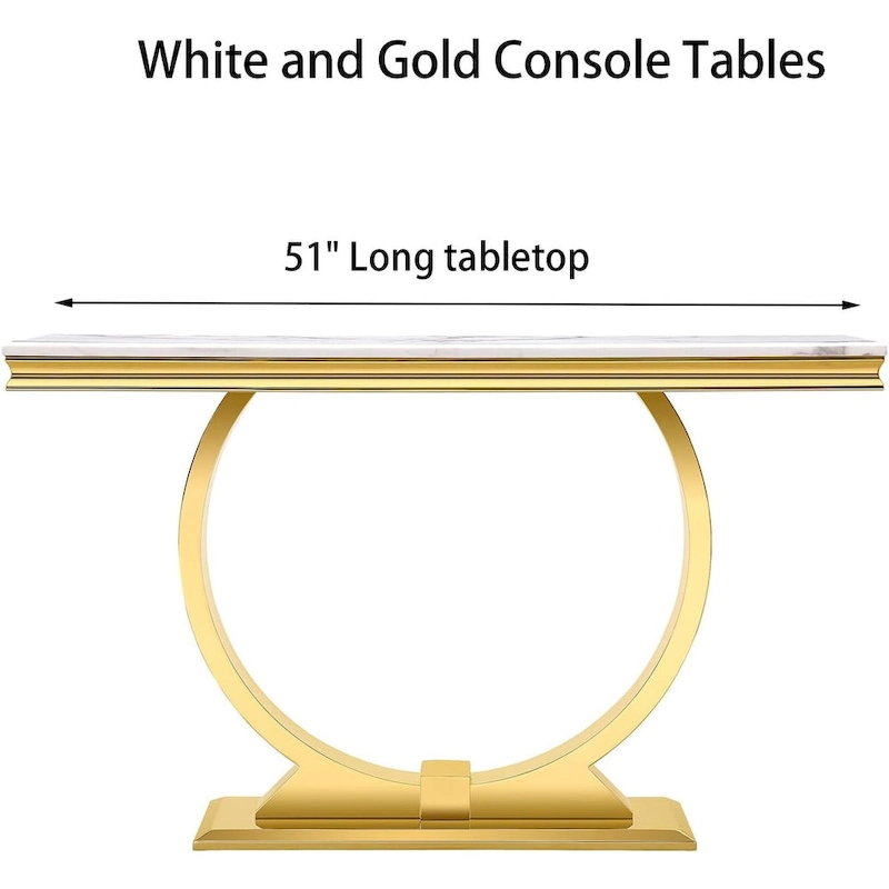 Modern Console Tables With Metal U Base and Gloss texture top