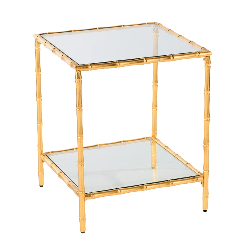 SEI Furniture Overton Glass-Top Side Table