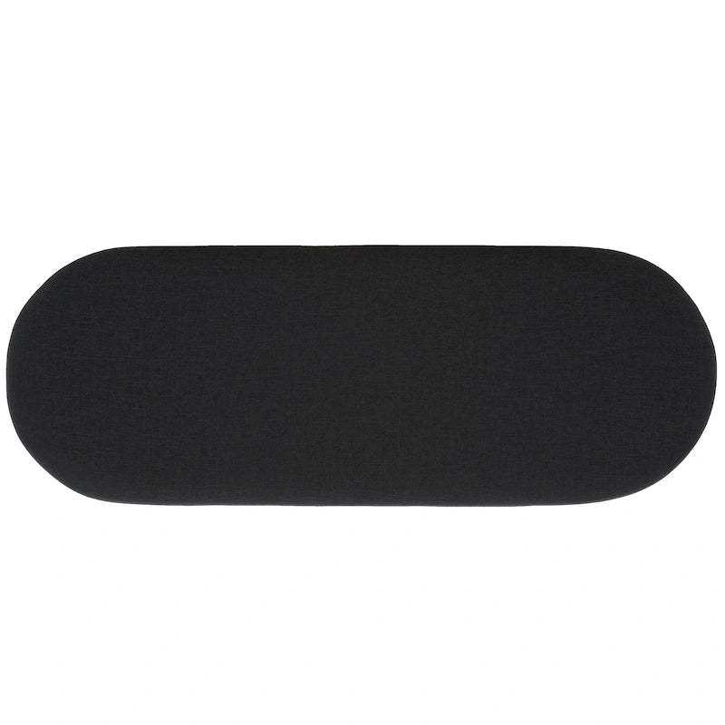 Black/Natural 1-Seat Open Shelf Bench with Cushion