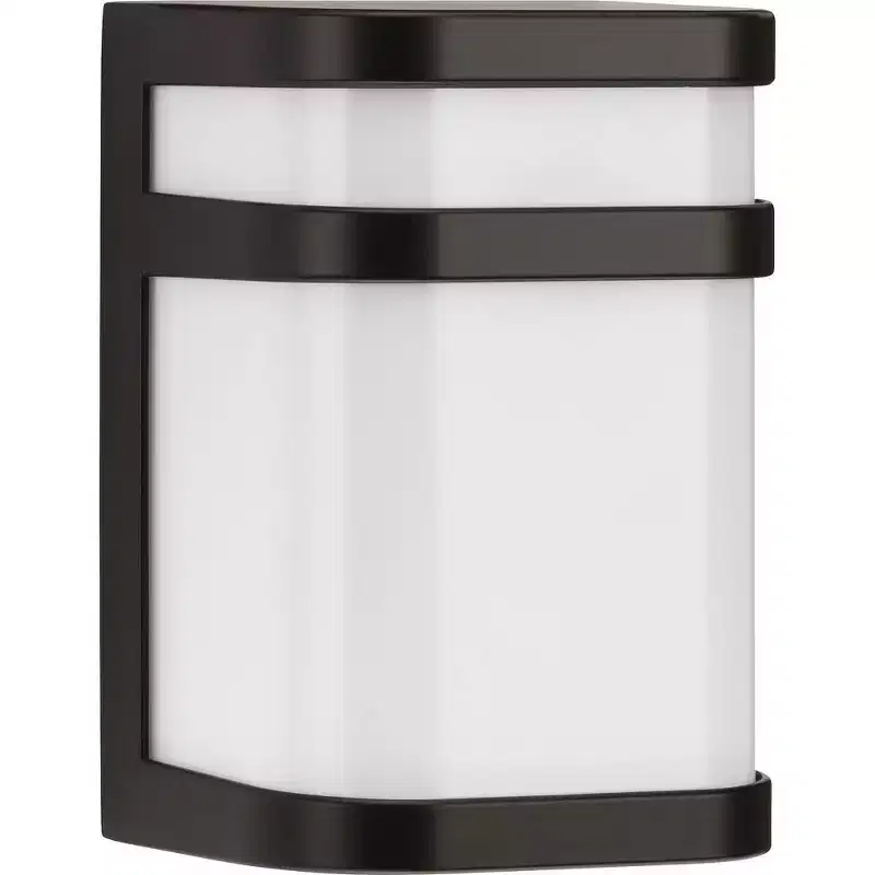 Progress Lighting Valera 1-Light LED Wall Lantern, Brushed Nickel, Matte White Acrylic Shade