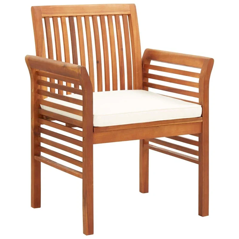 vidaXL Modern Dining Chair Patio Dining Chair with Cushion Solid Wood Acacia