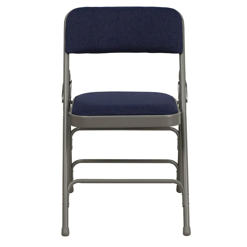 Set of 2 Metal Folding Chairs with Padded Seats