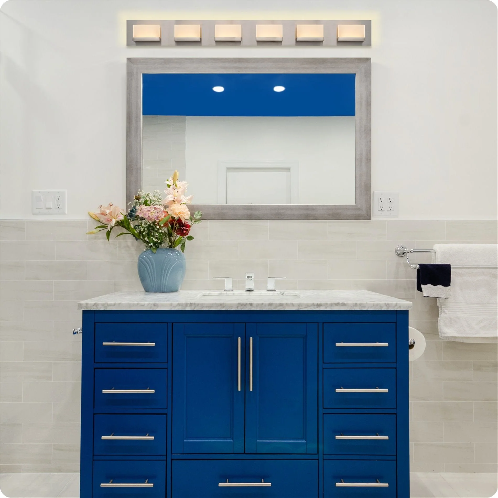 Everett 48 Modern 6-Light 60W Integrated LED (360W eq.) Bathroom / Vanity Light