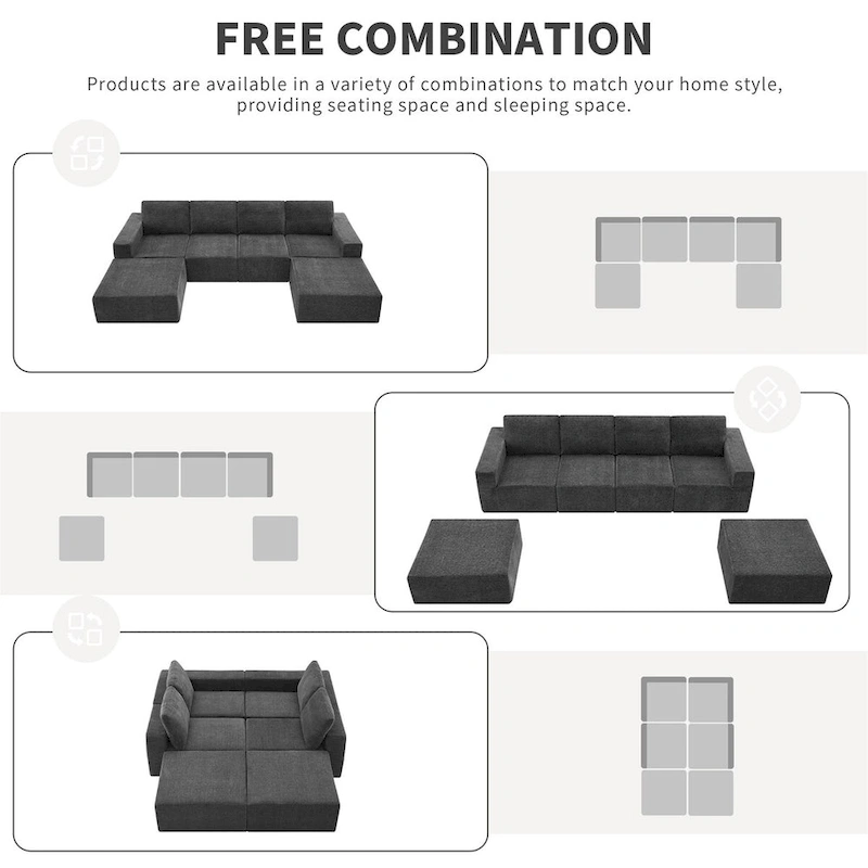 Modular U Shaped Sectional Sofa