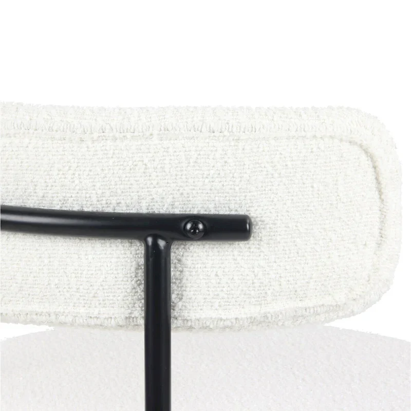 Roundhill Durban 5-Piece Round Dining Set, Trestle Dining Table with 4 Boucle Chairs